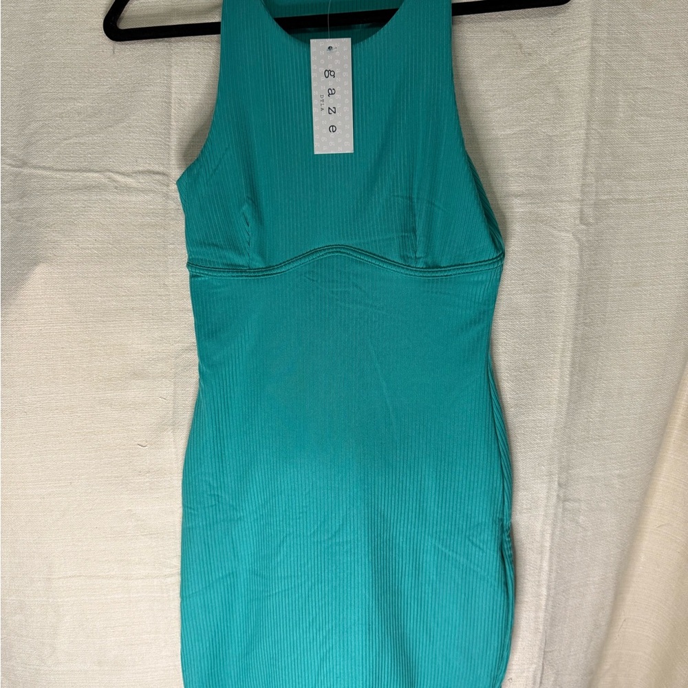 Gaze Teal Mini Dress